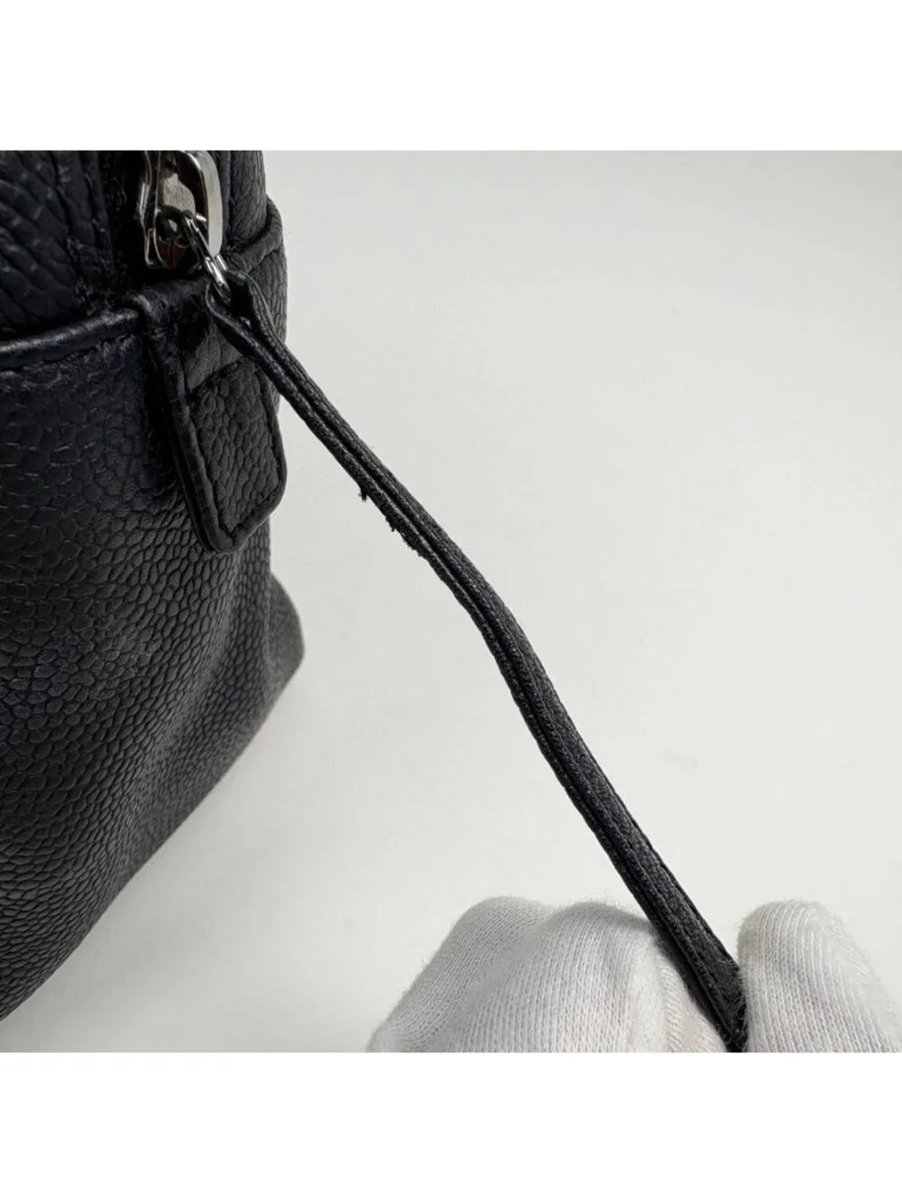 Chanel Handbag Choco Bar Caviar Leather Black